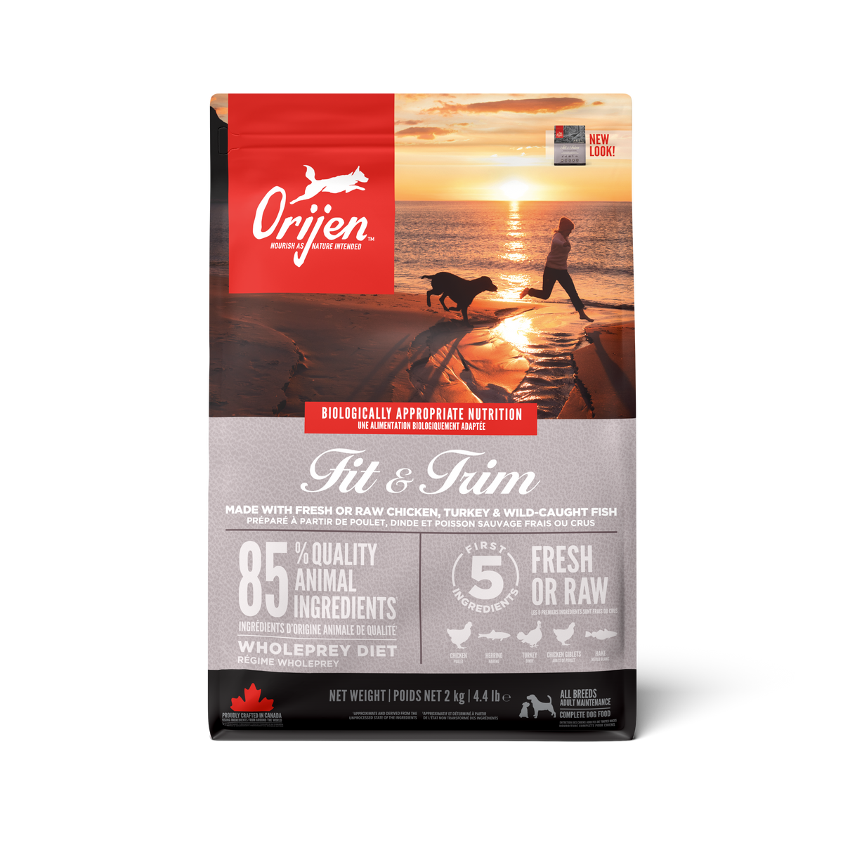ORIJEN FIT & TRIM FRESH RAW CHICKEN, TURKEY & WILD- CAUGHT FISH
