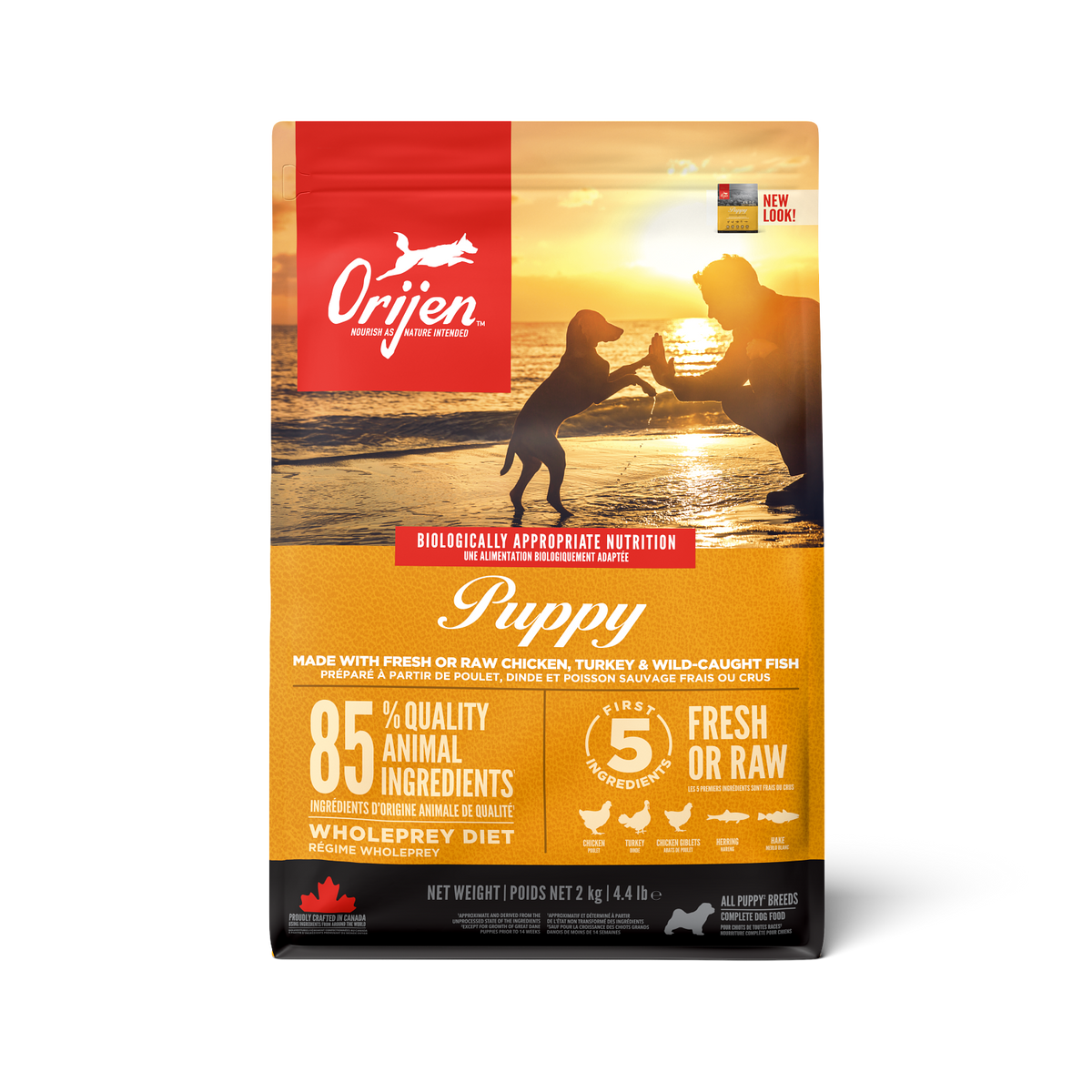 ORIJEN PUPPY FRESH RAW CHICKEN, TURKEY & WILD- CAUGHT FISH