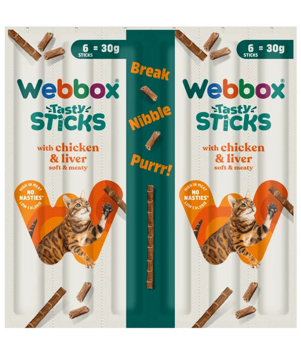 WEBBOX TASTY STICKS CHICKEN AND LIVER 6 STICKS