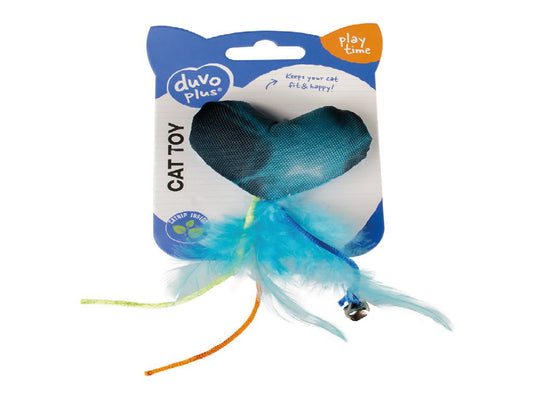 DUVO FLASH HEART WITH FEATHERS CATNIP INSIDE