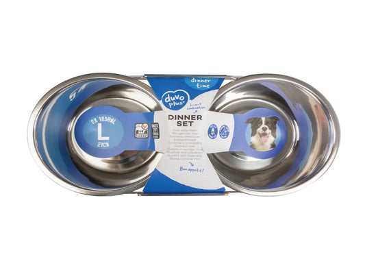 DUVO STAND WITH 2 BOWLS LARGE
