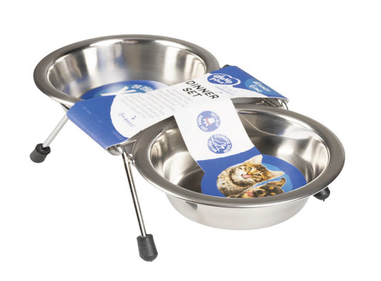 DUVO STAND WITH 2 BOWLS XSMALL