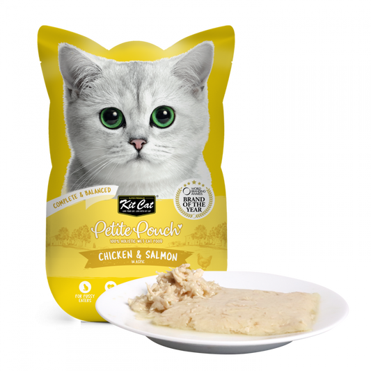 Kit Cat Adult Chicken And Salmon Petite Pouch