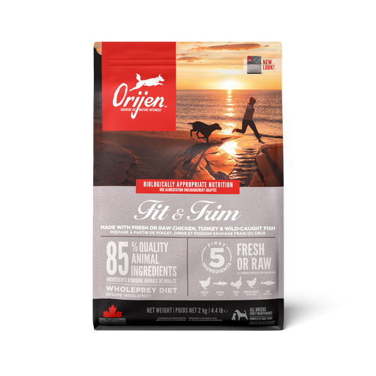 ORIJEN FIT & TRIM FRESH RAW CHICKEN, TURKEY & WILD- CAUGHT FISH