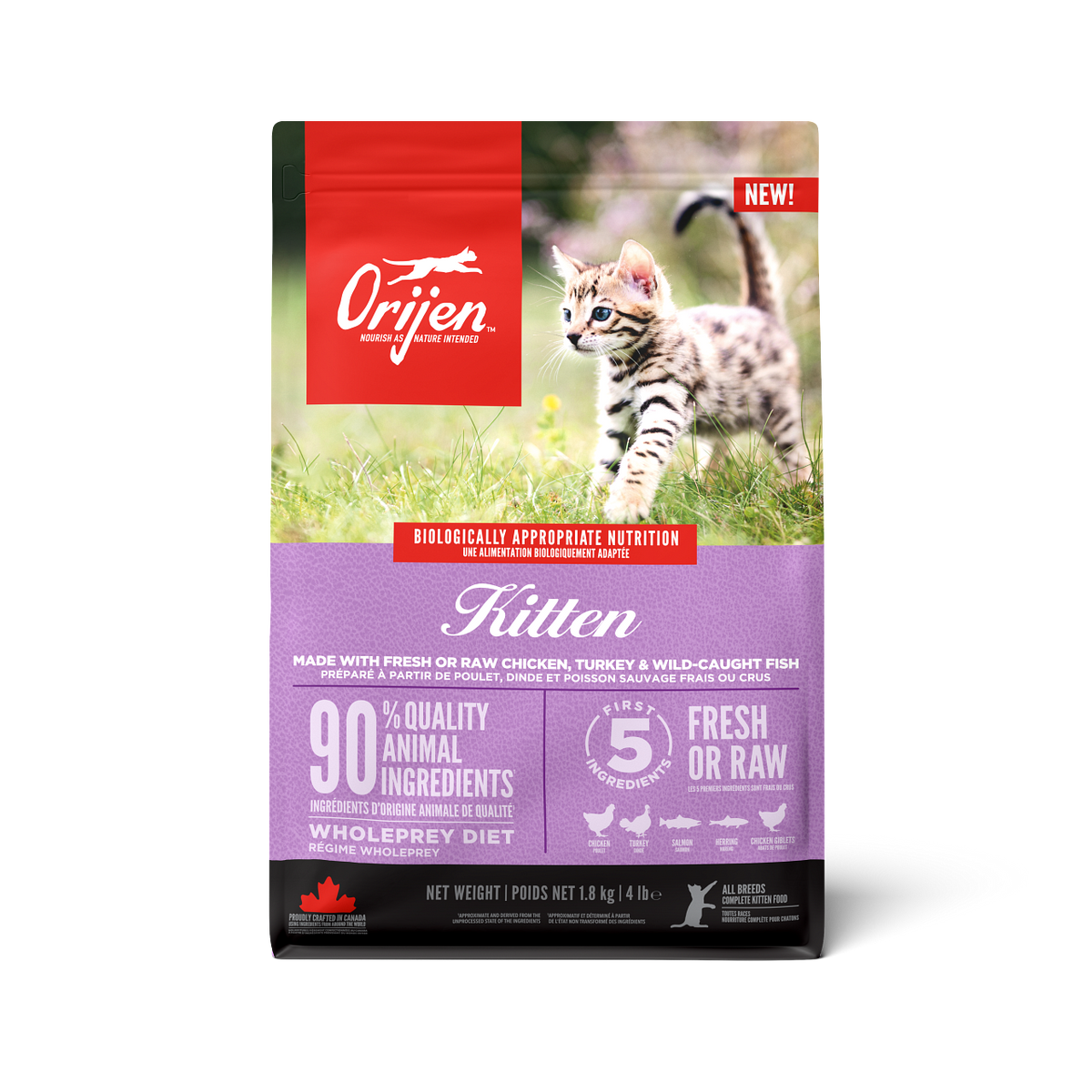 ORIJEN KITTEN CHICKEN ,TURKEY  & WILD CAUGHT FISH