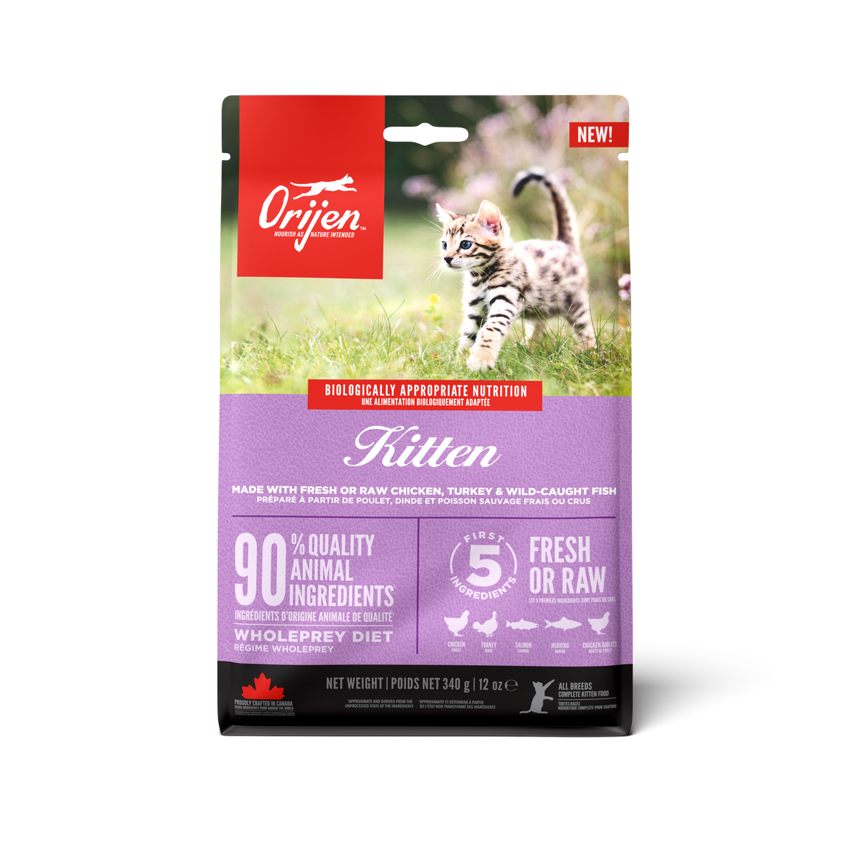 ORIJEN KITTEN CHICKEN ,TURKEY  & WILD CAUGHT FISH