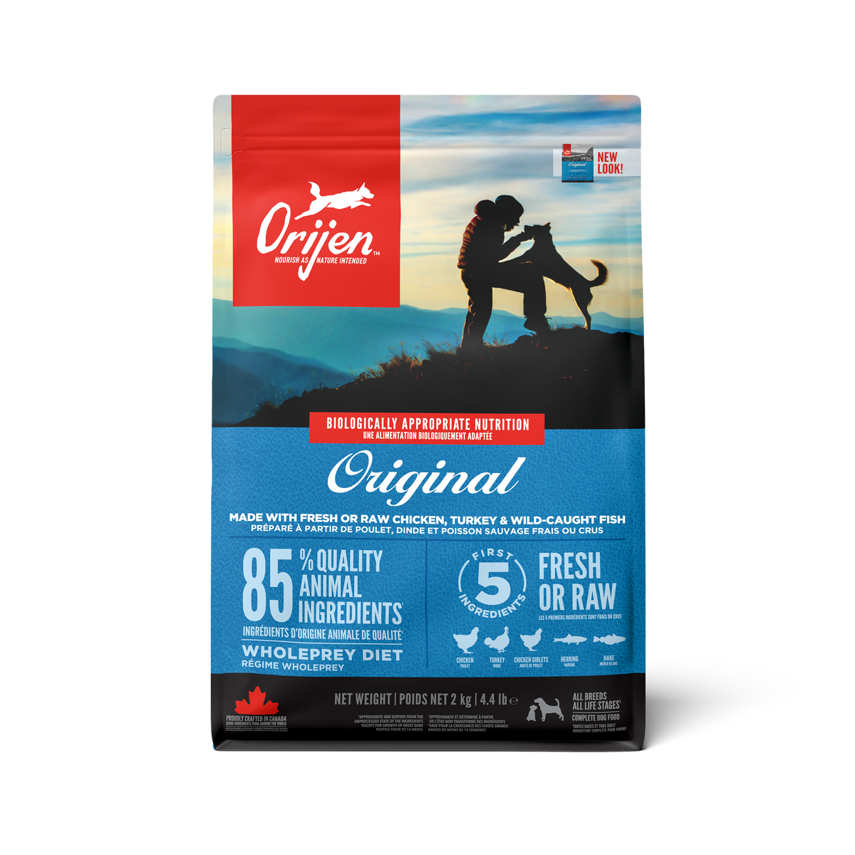 ORIJEN ORIGINAL ALL LIFE STAE CHICKEN ,TURKEY, & WILD CAUGHT FISH