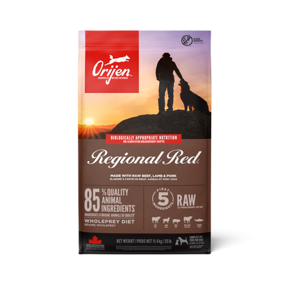 ORIJEN REGIONAL RED ALL LIFE STAGE RAW BEEF, LAMB & PORK