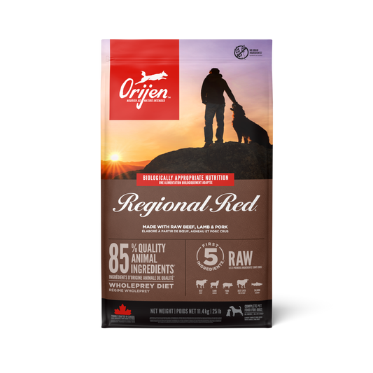 ORIJEN REGIONAL RED ALL LIFE STAGE RAW BEEF, LAMB & PORK