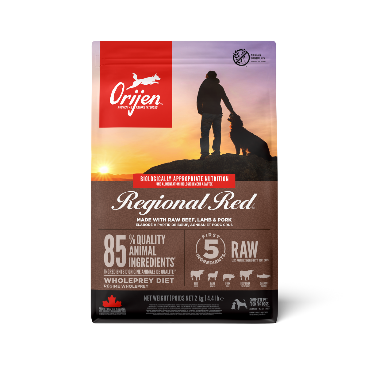 ORIJEN REGIONAL RED ALL LIFE STAGE RAW BEEF, LAMB & PORK