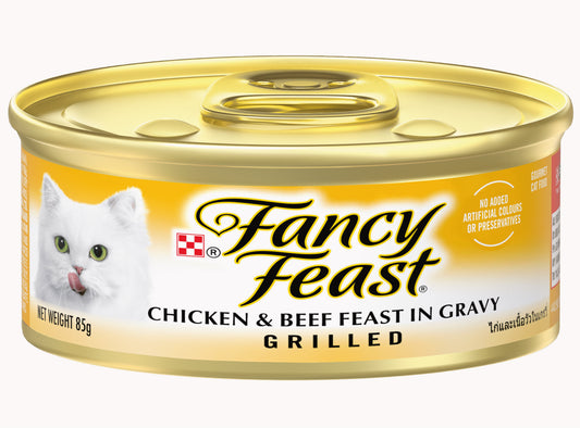 FANCY FEAST GRILLED CHICKEN AND BEEF GRAVY ADULT