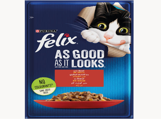 FELIX BEEF IN JELLY ADULT POUCH