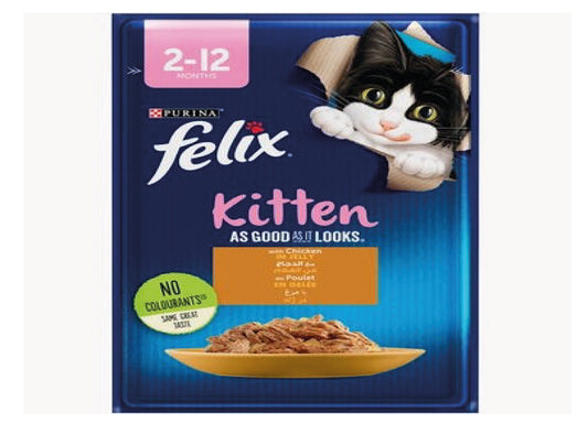 FELIX CHICKEN IN JELLY KITTEN POUCH