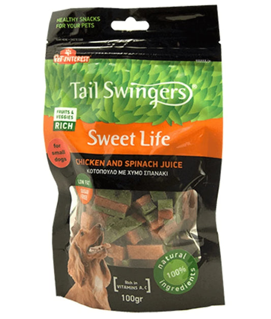 TAIL SWINGERS STRIPES SPINACH AND CHICKEN SMALL BITES