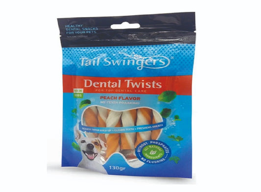 TAIL SWINGERS DENTAL TWIST ROLL PEACH SMALL BITES