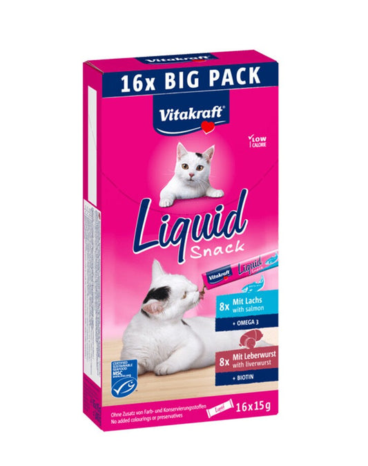 VITAKRAFT LIQUID SNACK MULTIPACK SALMON AND LIVER AND SAUSAGE