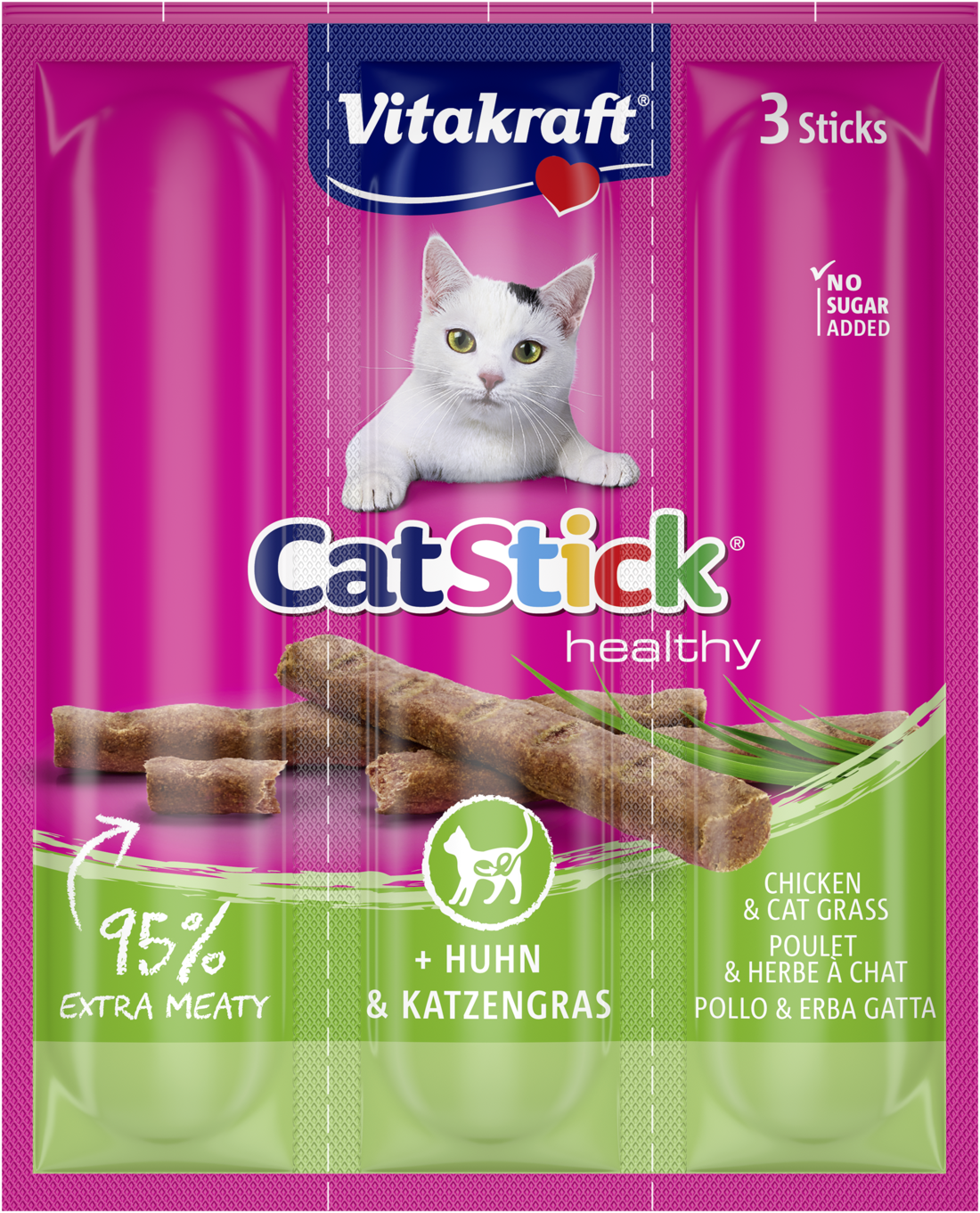 VITAKRAFT STICKS WITH CHICKEN AND CAT GRASS