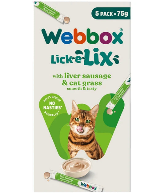 WEBBOX LICK-E-LIX LIVER WITH CAT GRASS 5 SACHETS
