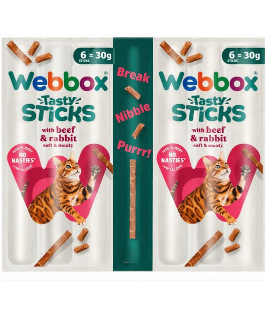 WEBBOX TASTY STICKS BEEF AND RABBIT 6 STICKS
