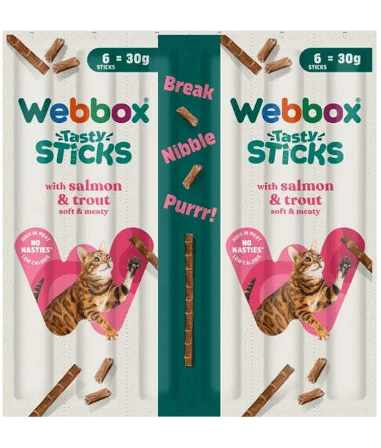 WEBBOX TASTY STICKS SALMON AND TROUT 6 STICKS